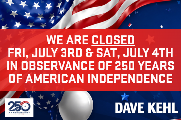 Closed Fri, July 3rd & Sat, July 4th 
